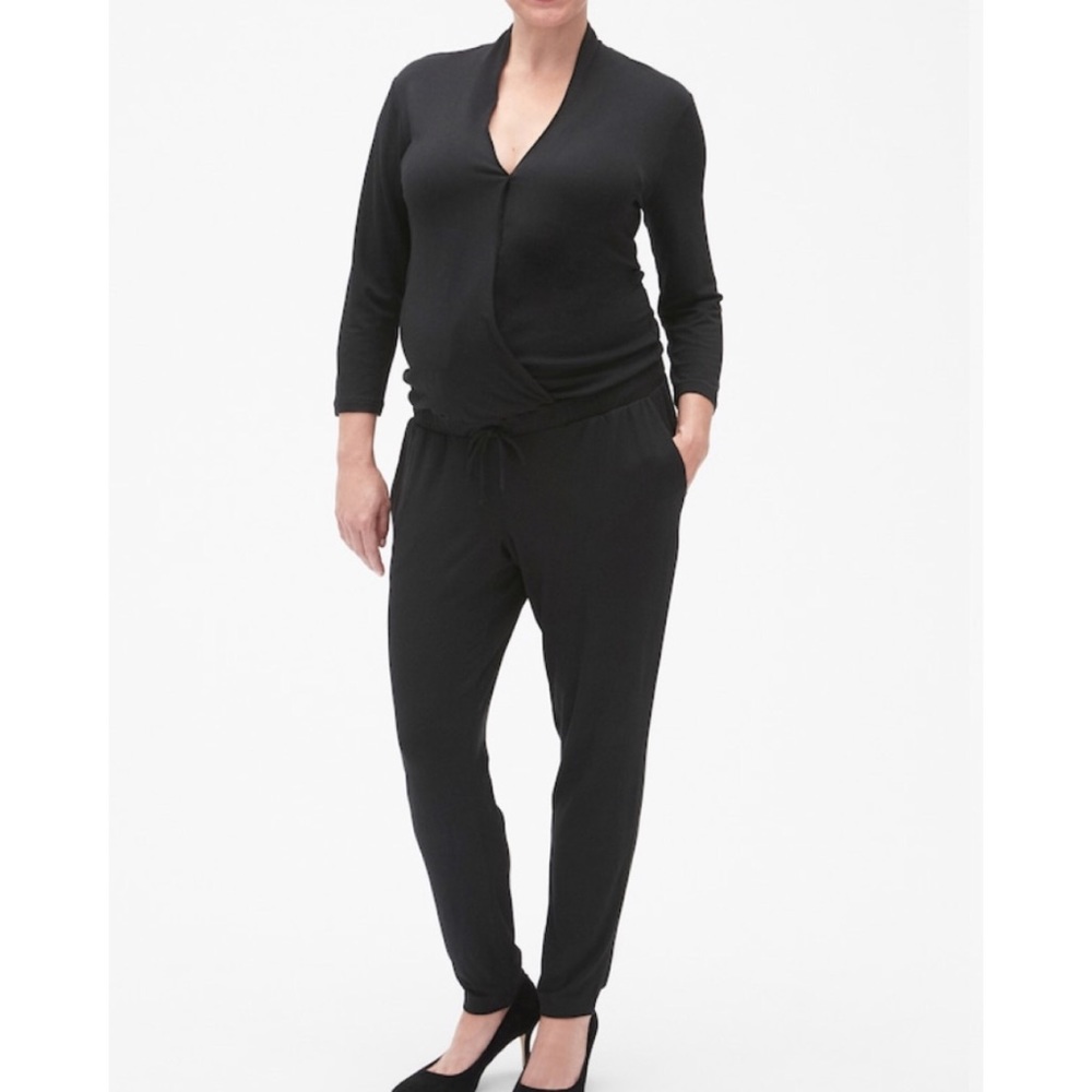 GAP Maternity Long Sleeve Wrap Jumpsuit